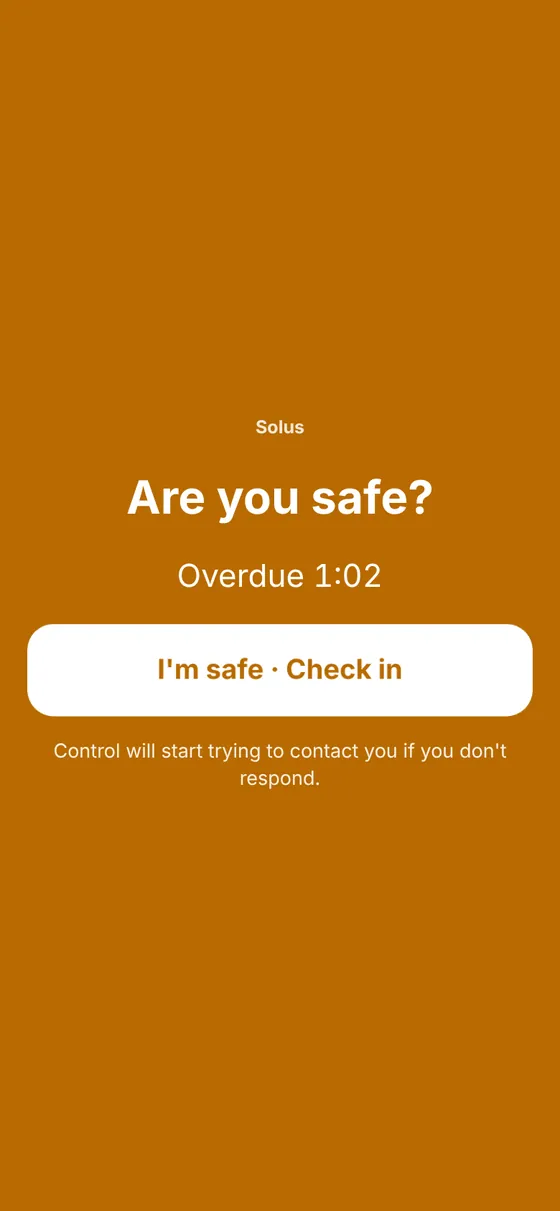 Are you safe? screen