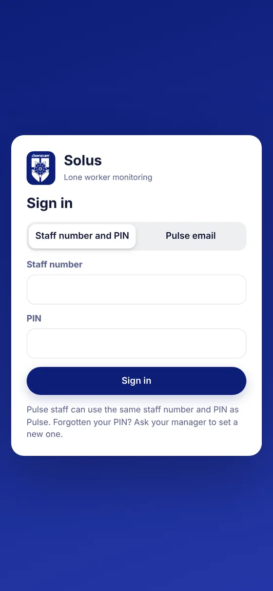 Sign-in screen